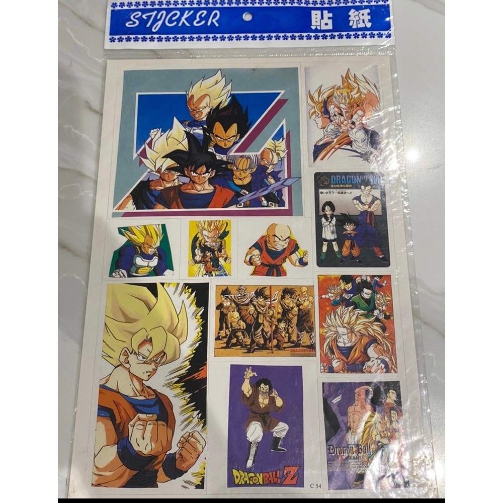Anime Dragon Ball Z sticker sheet